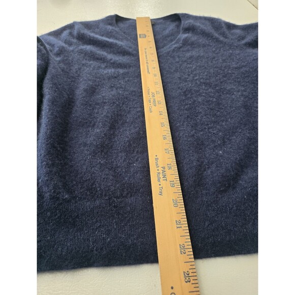 Quince Cashmere Sweater Womens Large Navy Blue V-Neck - Picture 5 of 6